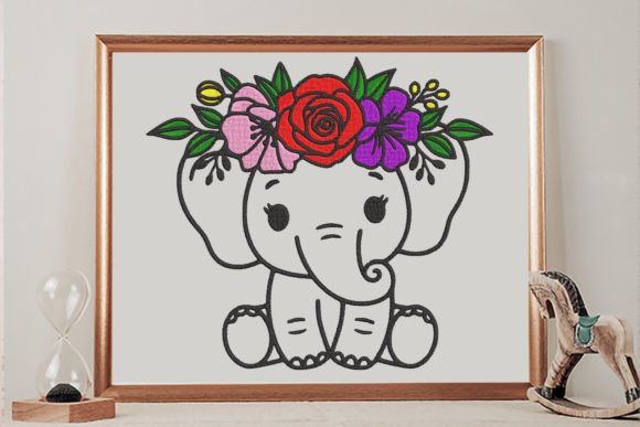 Elephant with Floral Crown