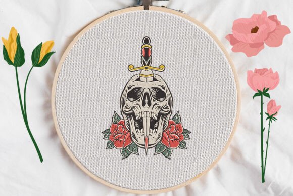 Skull with Floral6 Embroidery Design Review